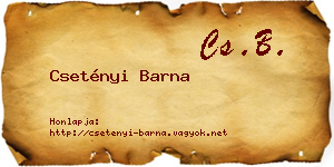Csetényi Barna névjegykártya